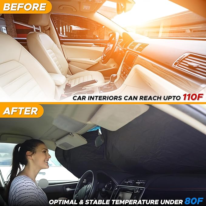 EcoNour Car Windshield Sun Shade | 2025 Upgraded Innovative No-Light-Pass - Image 6