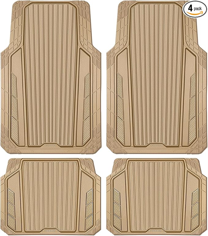 CAR PASS Heavy Duty Sporty Rubber Car Mats, Deep Dish All Weather Car Floor by CARPASS