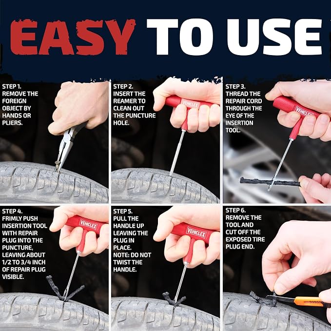 Vehiclex Tire Repair Kit for Plug and Patch - Image 5