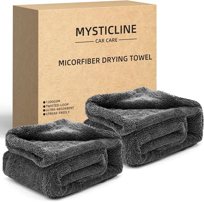 2 Pack 1300 GSM Car Drying Towel, Double-Sided Microfiber Towels by Unknown