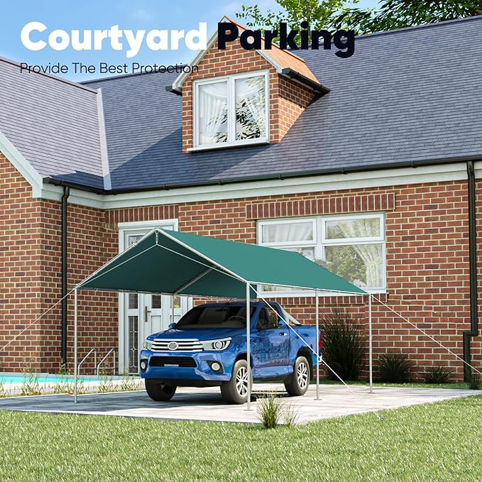 Quictent 10x15 ft Heavy Duty Car Canopy Galvanized Frame Carport Outdoor Party - Image 8