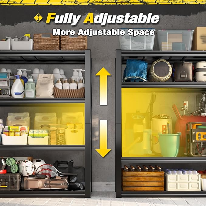REIBII 40" W Storage Shelves 2200LBS Garage Shelving Heavy Duty Metal Shelving - Image 8