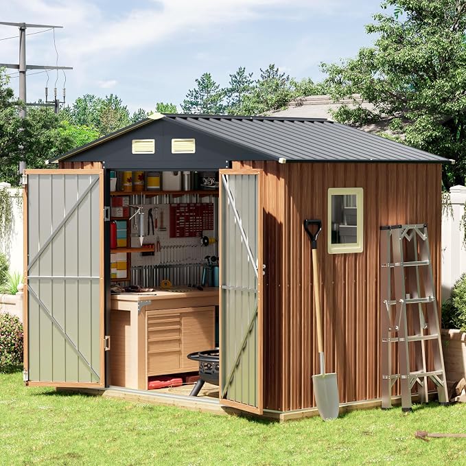 8x6 Ft Storage Shed, Large Outdoor Shed by Florise