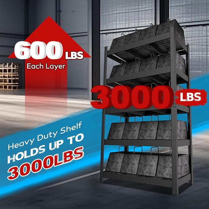 MUPATER 48.03”W × 24.41”D × 83.78”H Metal Storage Shelves, 5-Tier Adjustable - Image 5