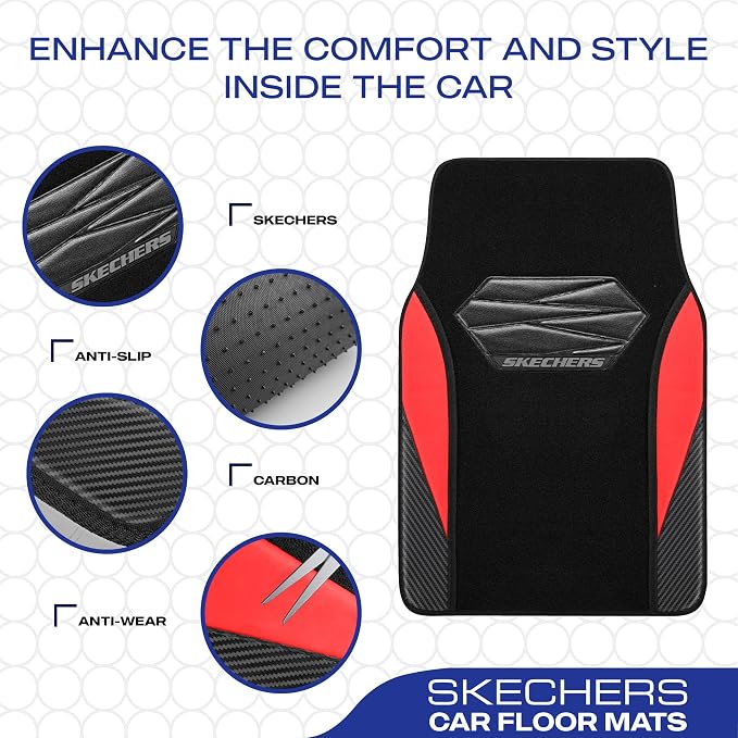 Skechers Car Floor Mats, Waterproof Universal Fit Car Mats, Faux Leather Car - Image 4