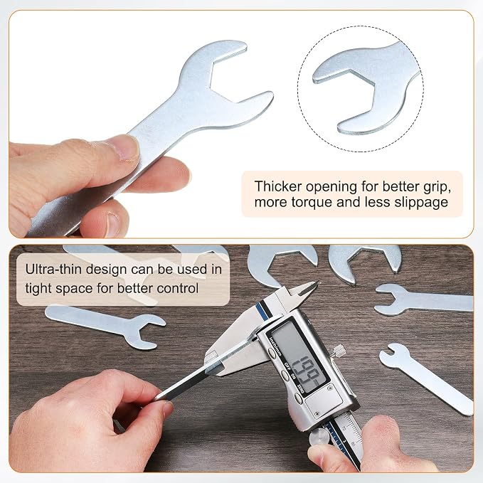 HARFINGTON 10pcs Small Wrench 20x126x2.8mm Metric U-Shaped Single Open Ended - Image 5