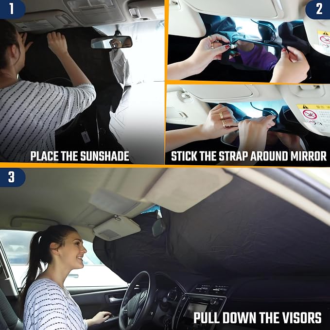 EcoNour Car Windshield Sunshade | Advanced Light-Blocking Protection | Foldable - Image 9