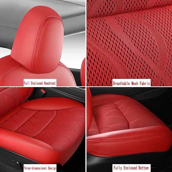 Tesla Model Y Seat Cover Full Set, Faux Leather Tesla Car Seat Cover, Perfect - Image 7