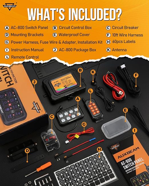 Auxbeam 8 Gang Switch Panel AC-800 Bluetooth RGB Switch Pod - Image 8
