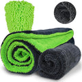 2 Pack Microfiber Towels for Cars, 1200 GSM Ultra-Soft Microfiber 36”x 24”& 16" by BRUSHFAMILY