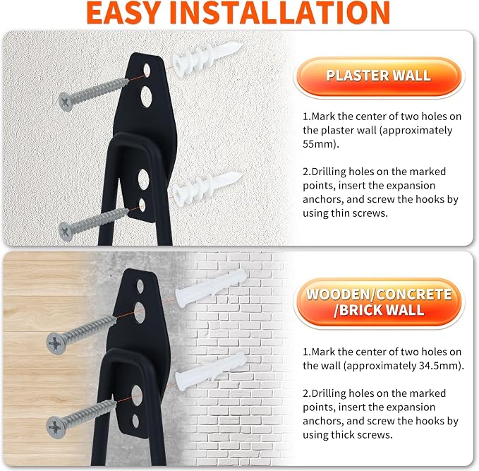 6 Pack Garage Hooks, Large Utility Wall Mount Garage Hooks Heavy Duty - Image 6