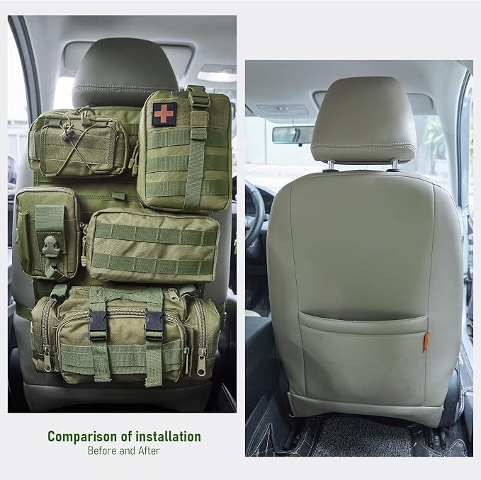 Universal Tactical Seat ​Back Organizer Vehicle Molle Panel Organizer Storage - Image 5
