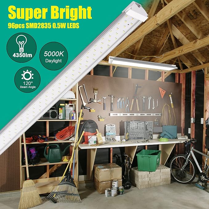 6 Pack LED Shop Light 2FT 30W, 4350LM 5000K Utility Garage Lights, Linkable - Image 4