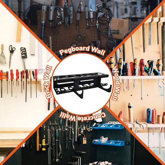 Siligun Caulking Gun Rack, Grease Gun Holder, Wall Mount Silicone Caulking Tools - Image 5