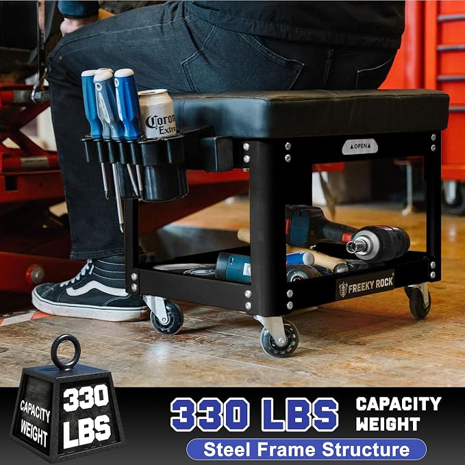 Rolling Mechanic Shop Stool - Image 9