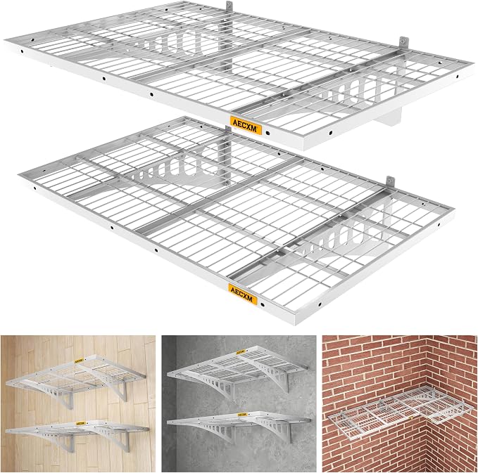 2x3ft 2Pack Wire Shelving Unit Heavy Duty Garage Storage Shelves Wall Mounted by AECXM