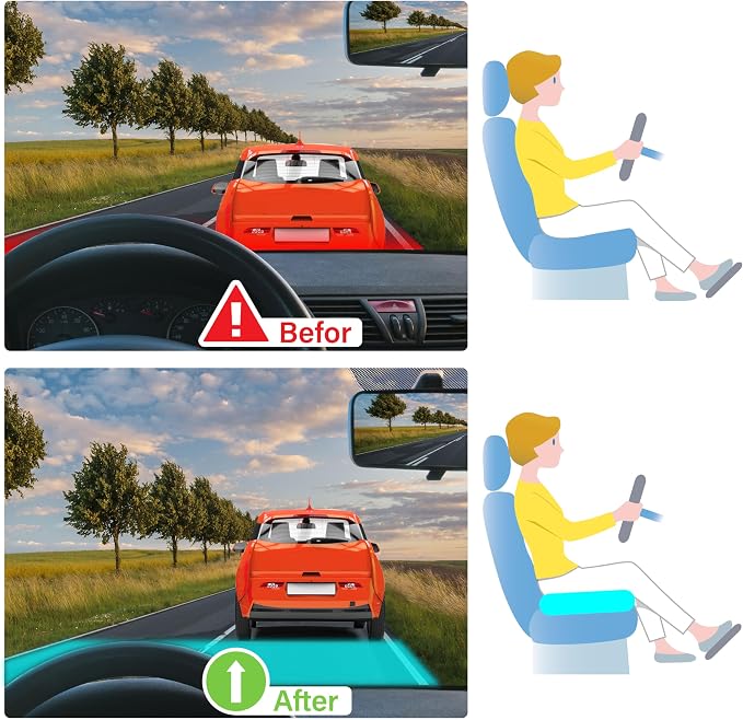 Car Seat Cushion, Ergonomic Memory Foam Car Cushion - Image 6