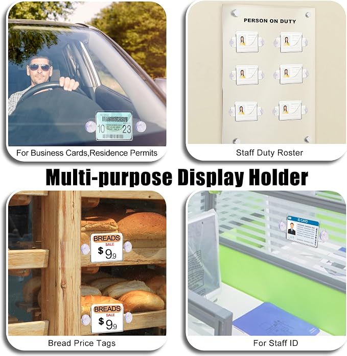 1 Pack Parking Permit Holder for Car Windshield, Acrylic Pass Holder - Image 6