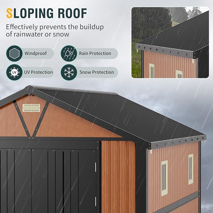 10x12 Ft Outdoor Storage Shed, Extra Large Metal Shed - Image 7