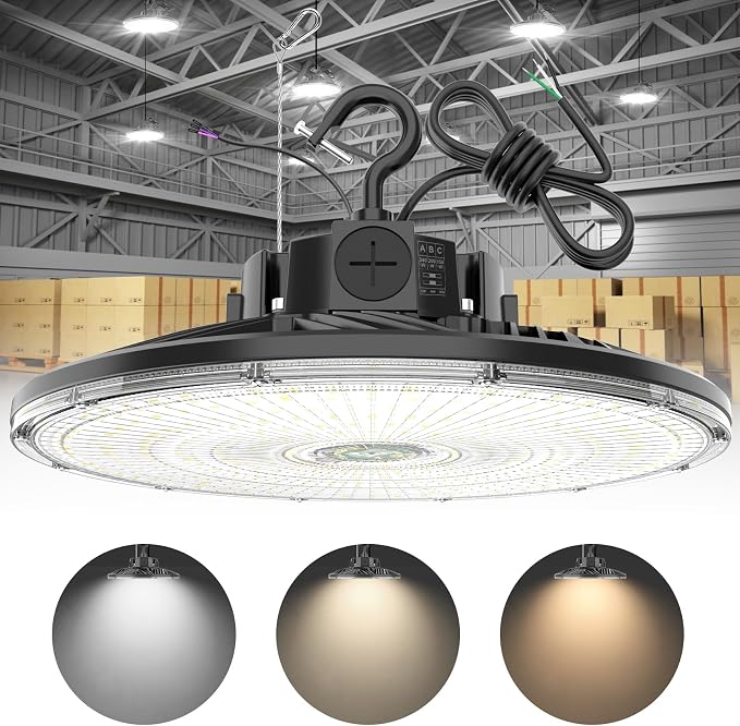 480V UFO LED High Bay Light 240W 200W 150W Adjustable, UL DLC Listed Dimmable by YELLORE-Professionalledlightsmanufacturerspecializingincommercialandindustriallighting