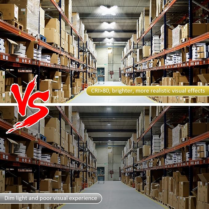 LED Garage Lights 2 Pack, 4 Foot Adjustable Ceiling Light, 6500k 8000LM - Image 6