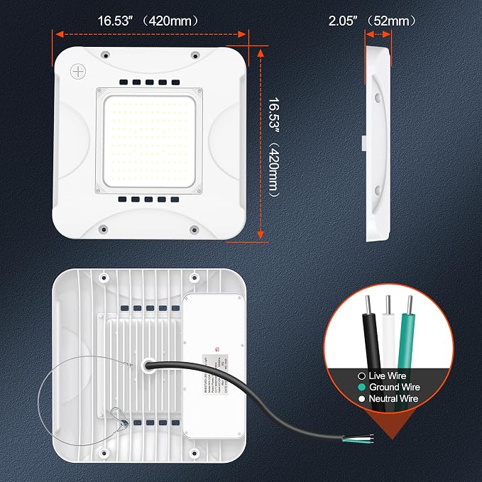 BBESTLED LED Canopy Light with 150W/120W/90W Adjustable, ETL&DLC Listed - Image 3