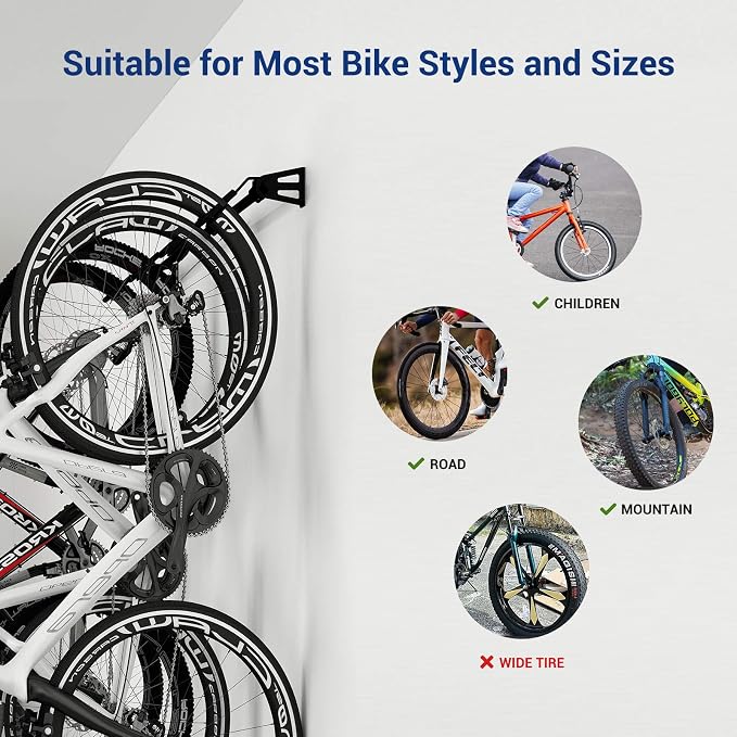 FLEXIMOUNTS 6 Bike Storage Rack, Heavy Duty Wall Mount Hanger - Image 4