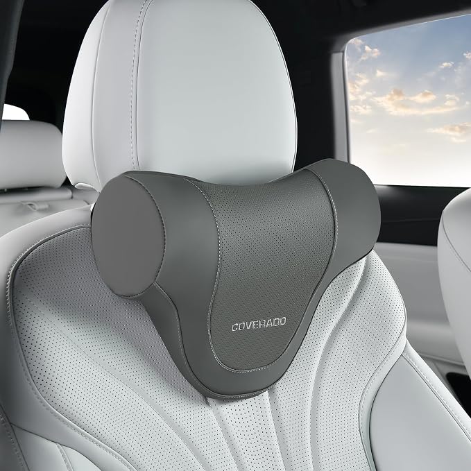 Coverado Car Headrest Pillow, Ergonomic Memory Foam Car Neck Pillow by COVERADOAUTO