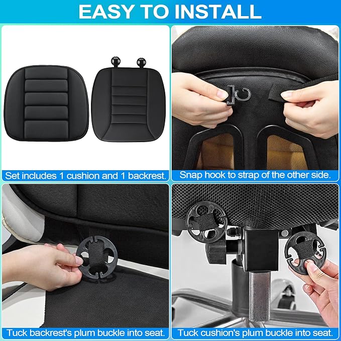 MYFAMIREA Car Seat Cushion and Lumbar Support Pillow 1.2'' Thick Memory Foam - Image 3