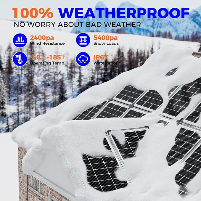 200W 12V Solar Panels, High Efficiency 9BB Cell Monocrystalline Solar Panel - Image 6