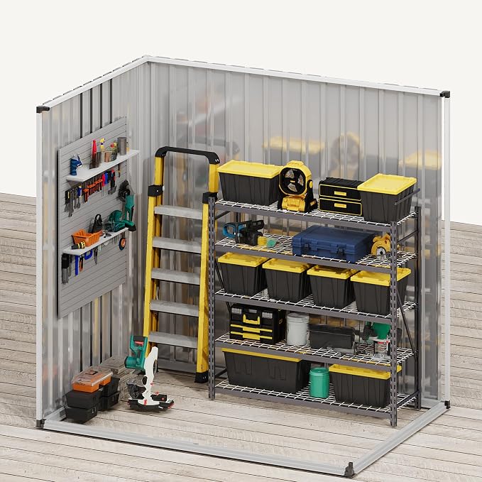 DWVO 6x4ft Metal Outdoor Storage Shed - Image 7
