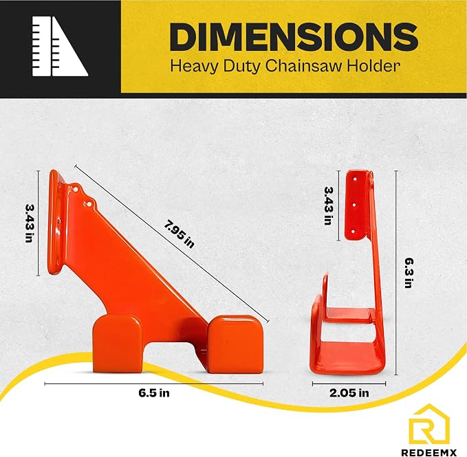 2 Pack Heavy Duty Chainsaw Wall Mount Holder – Chainsaw Hanger Rack - Image 4