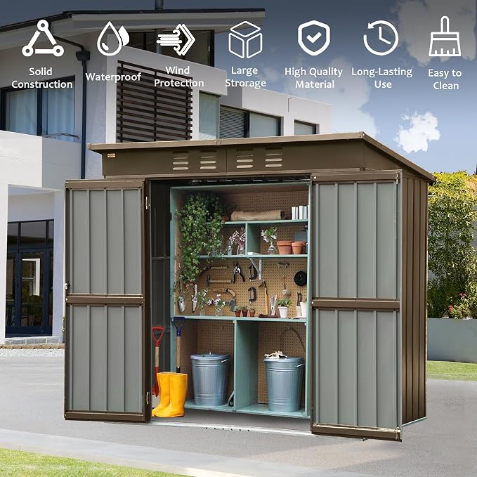 IKERY Metal Storage Shed 6' x 4' - Image 5