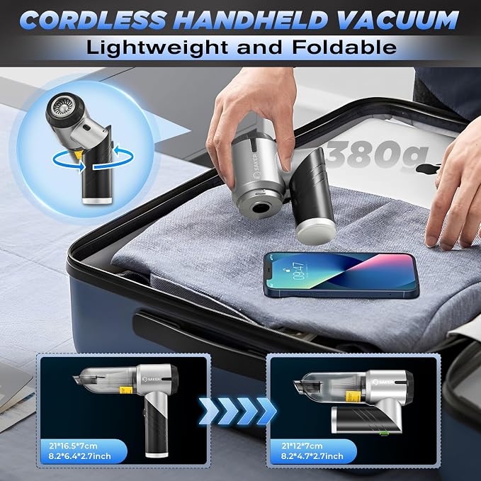 Saker Handheld Car Vacuum Portable Cordless17000PA Mini Vacuums Rechargeable - Image 7