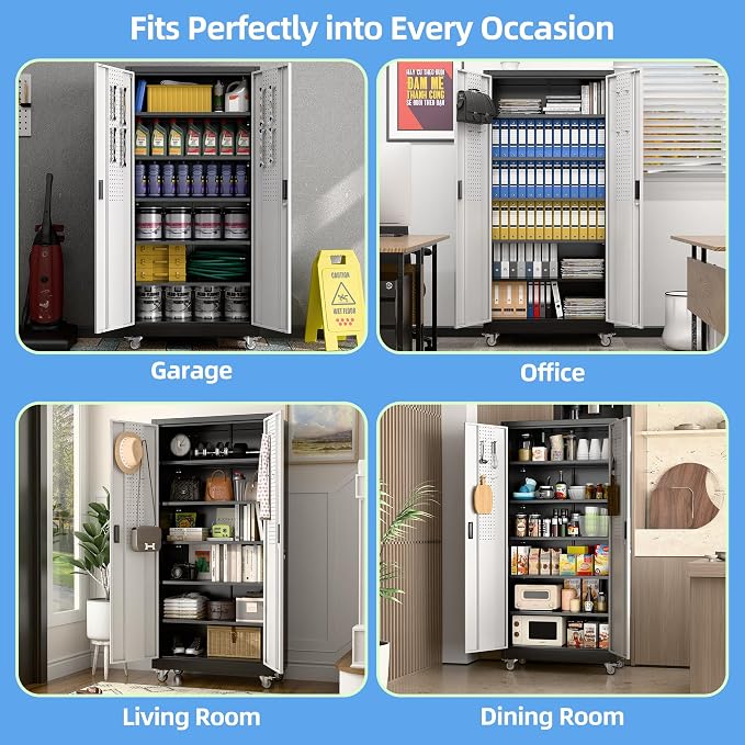 71"H×32"W×16"D Garage Storage Cabinet - Image 7