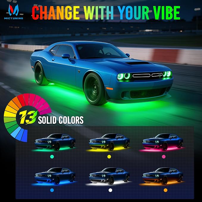 MICTUNING U8 RGB+IC Underglow LED Light Bars 888 LEDs, Dual Remote Control - Image 4