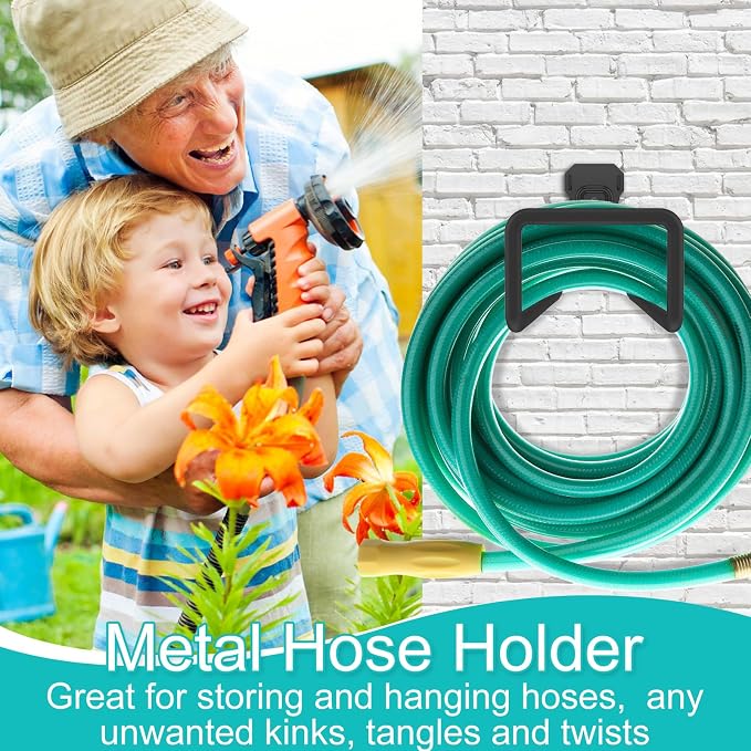 4PCS Metal Garden Hose Hook Heavy Duty Water Hose Hook Wall Mounted Garage Hook - Image 3