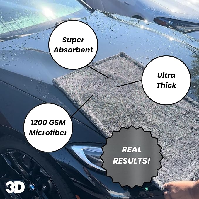3D Hydro-FIL XL | Professional Grade Microfiber Towel | Extra Large 20” x 31.5” - Image 4