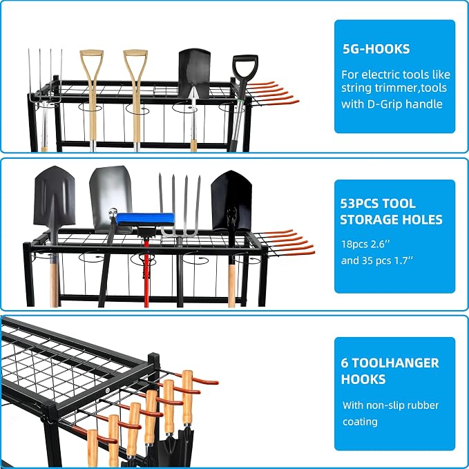Garden Tool Organizer for Garage, Tool Organizers and Storage，Garden Tool Rack - Image 3