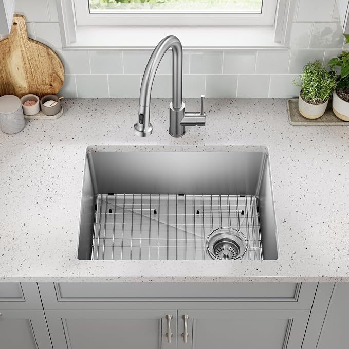 KRAUS Fairlane 25-inch Undermount Single Bowl 18-Gauge Stainless Steel Kitchen - Image 3