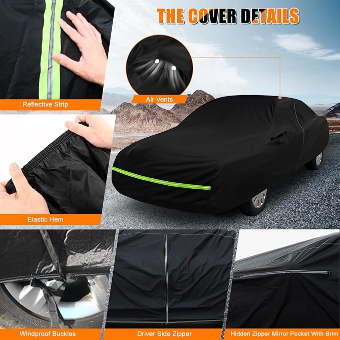 Car Cover Compatible with 1992-2012 Ford Crow Victoria, Custom Fit 300D Oxford - Image 3