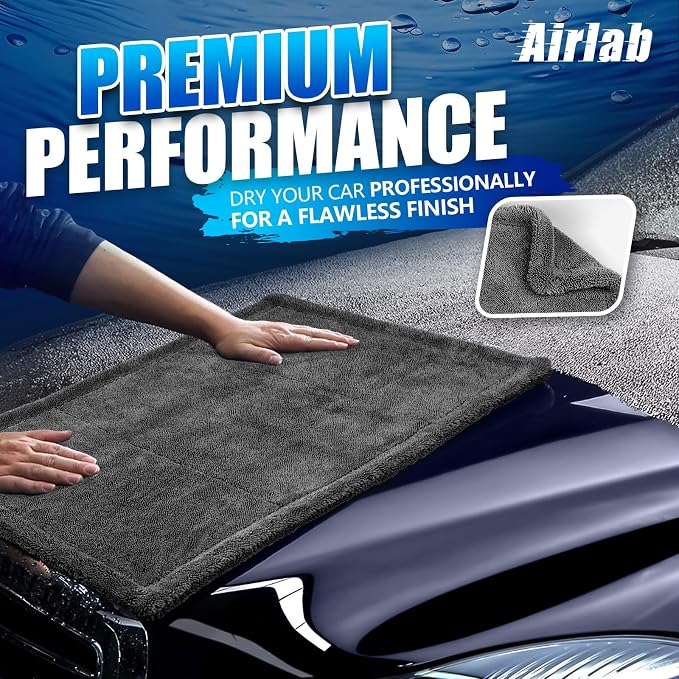 Airlab Microfiber Towels for Cars Wash Drying Super Absorbent Cleaning Cloth - Image 2