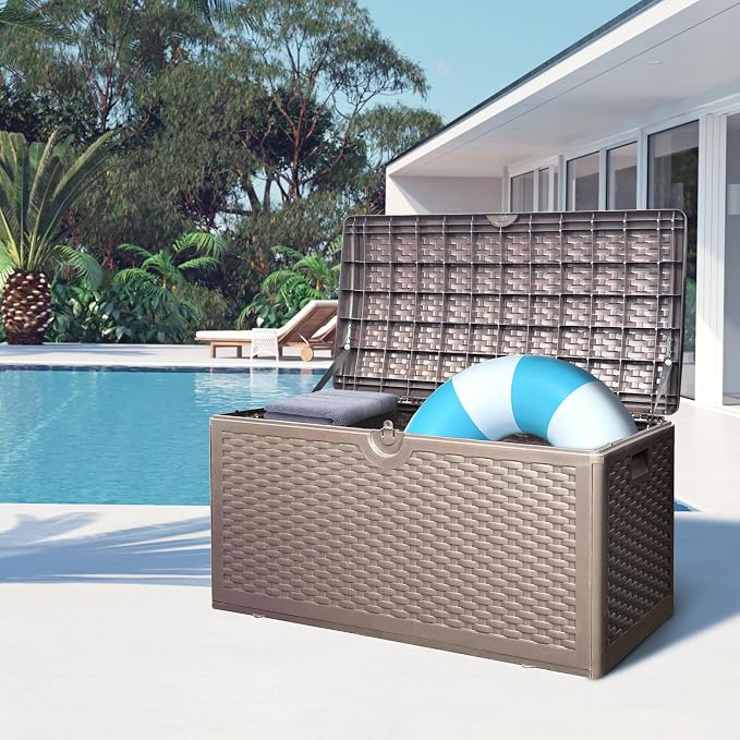 80 Plus Gallon Outdoor Storage Box, Waterproof Resin Deck Box Outdoor Storage - Image 3