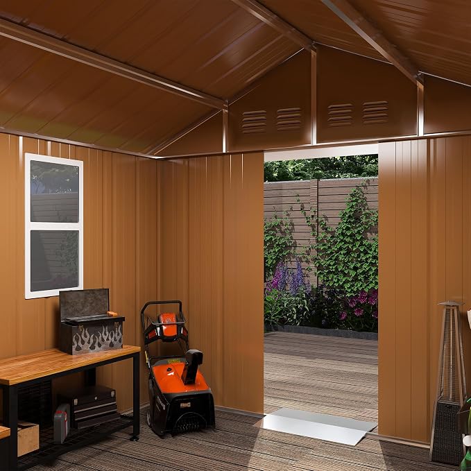 6 x 4 FT Outdoor Storage Shed, Metal Garden Tool Shed - Image 2
