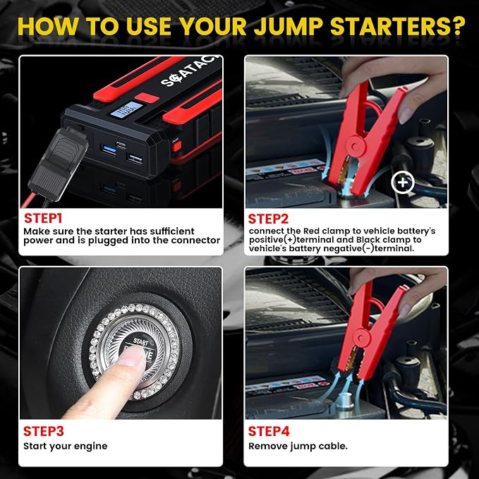 Scatach 002 5000A Car Battery Jump Starter, 12V Jump Starter Battery Pack - Image 6