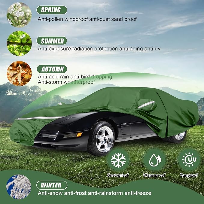 BOSSTONE Car Cover Custom Fit for Corvette C4 1984–1996, Waterproof All Weather - Image 7