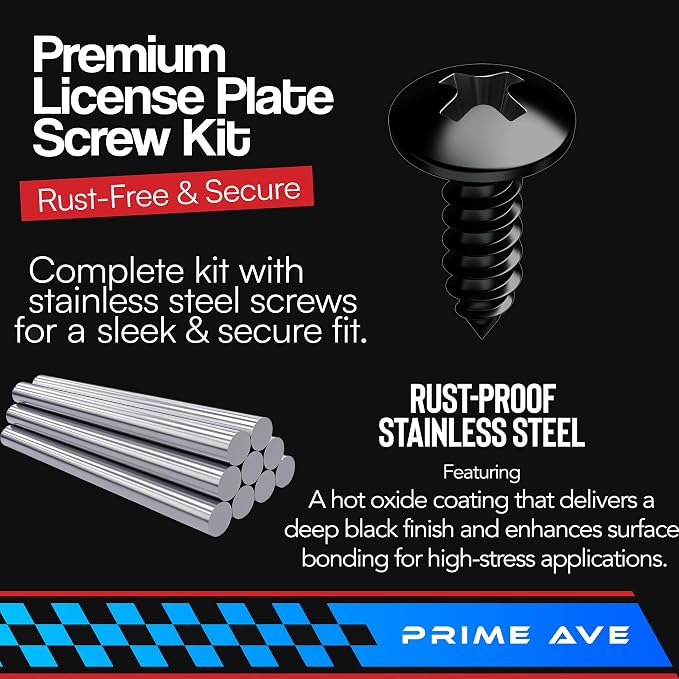 Black Oxide Stainless Steel License Plate Screws - Image 8
