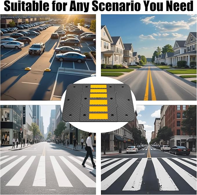 Speed Bumps for Driveway 35"x20"x2" Flexible Installation Connect Multiple - Image 5