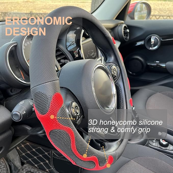 PINCTROT Large Size Comfy Grip Steering Wheel Cover, Anti-Slip Design, - Image 2