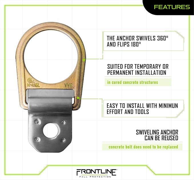 Frontline Fall Protection COB01SW Concrete Swiveling Anchor | Anchor swivels - Image 4